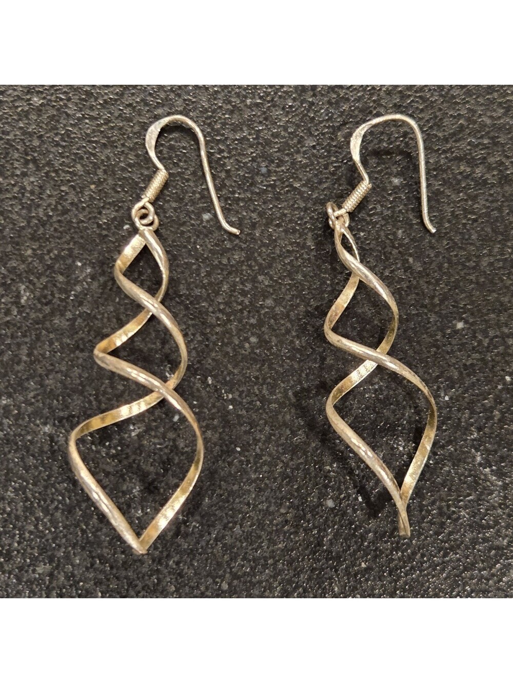 Genuine SterlingSilver Earrings DangleTwistDrop BeautifulDesign VINTAGE JEWELRY